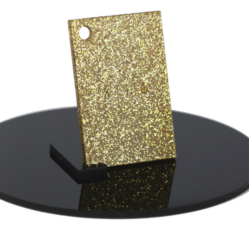 Lamina De Acrilico Glitter Oro Xt114 De 60x60cm En 3mm