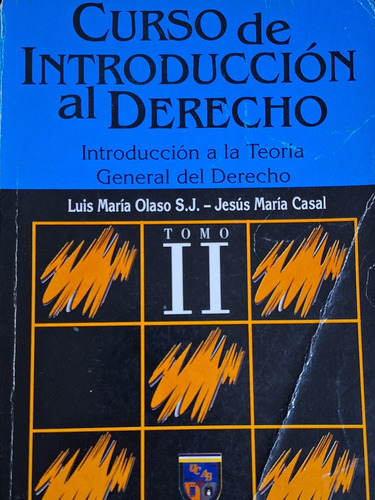 Curso De Introducción Al Derecho Tomo Ii