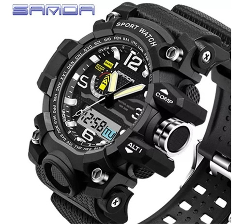 Relógio Preto Dourado Azul Vermelho Digital Masculino Barato