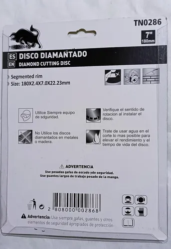 Disco Diamantado 7 Pulgadas Ceramico 180mm Sagmentado