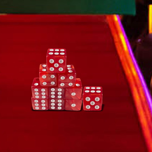 6 Juego De Dados De Varios Lados Juguetes Con Bolsa Rojo
