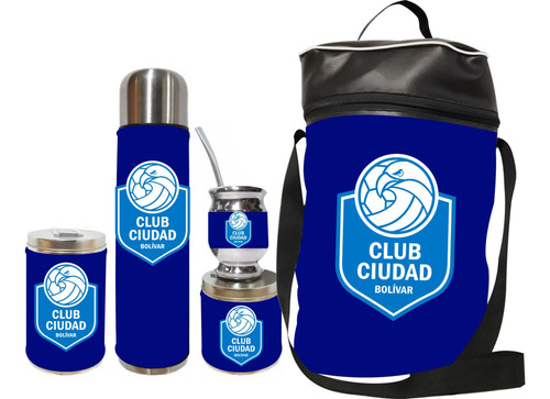 Equipo De Mate Set Matero Club Ciudad De Bolívar. Ecocuero