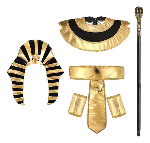 1 Accesorios De Disfraz Egipcio Con Sombrero Y Bastón .