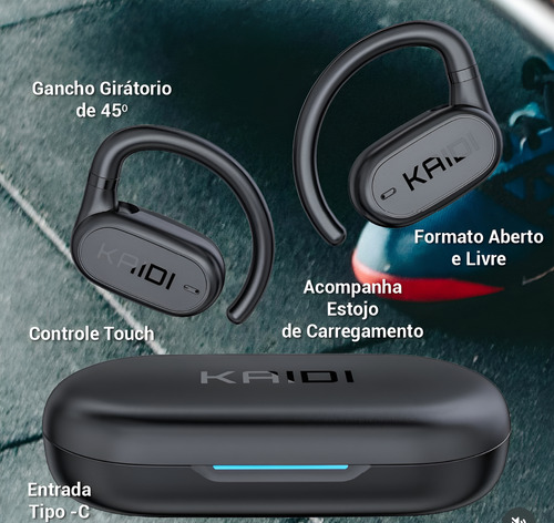 Fone De Ouvido Sem Fio Ows Kaidi Knc-4209 Preto