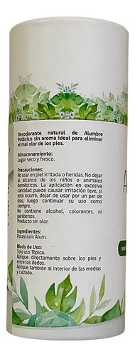 Desodorante Alumbre En Polvo Para Pies 100% Natural - 100 Gr