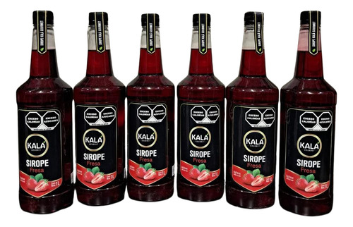 Jarabe Sirope Fresa Kala Gourmet 1 Litro 6 Piezas