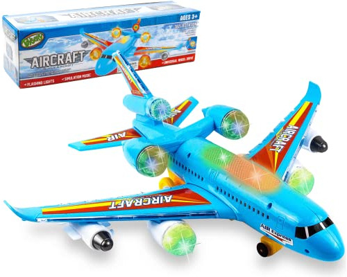 Toysery Airplane Toys For Kids, Bump And Go Action, Ry00u