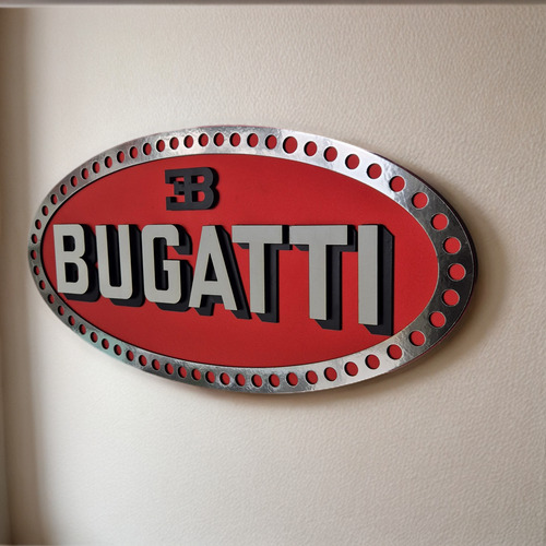 Cuadro3d Escudo Bugatti Roll Royce Aston Martin 40cm Exotic Bugatti