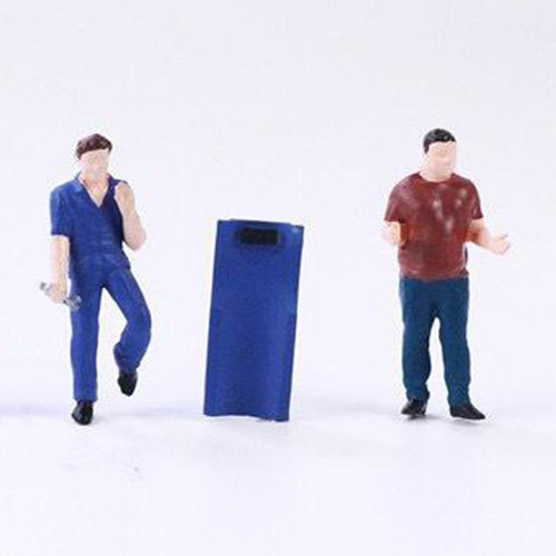 Mini Personaje Diorama Figura Auto Reparador Trabajador Azul
