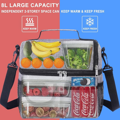 Thermal Lunch Box With Double Compartment And Strap