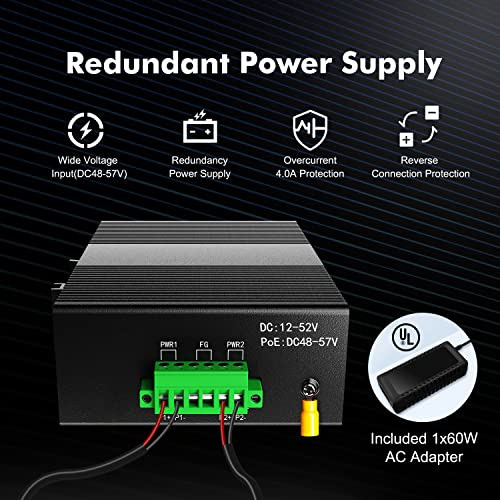 Switch Ethernet Industrial De 5 Puertos Poe Gigabit