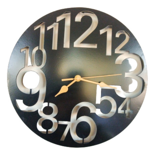 Reloj Pared Moderno Elegante Tipo Industrial Metálico Negro
