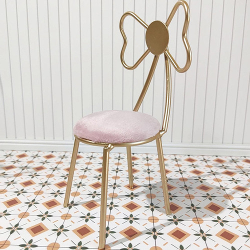 Silla De Casa De Muñecas En Miniatura A Escala 1/6, Rosa