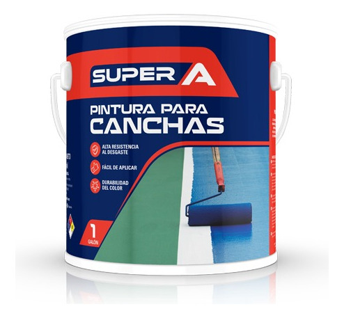 Pintura Para Cancha Rojo Verde Azul Gris Super A 04 Galones