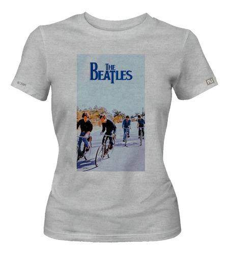 Camiseta The Beatles Foto Bicicleta Poster Dama Ikrd