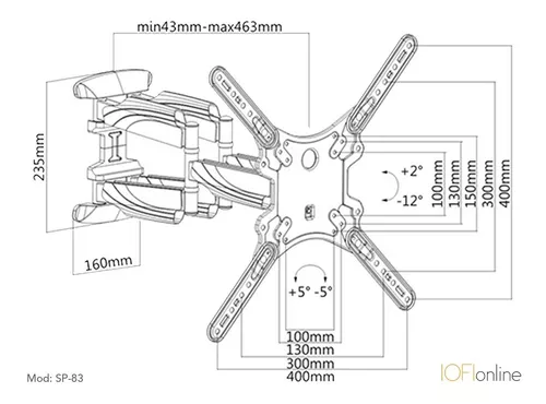 Soporte Led Tv Smart Vesasoportes Móvil 32 42 40 43 50 55 65