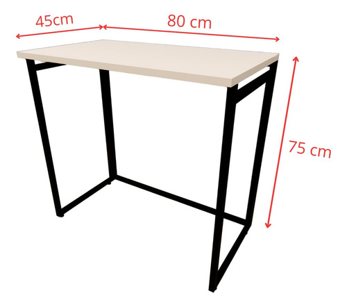 Mesa Escrivaninha Estudo Dobrável Compacta Cs 80cmx45cm Off White