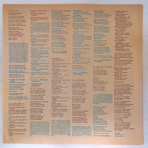 Linda Ronstadt - Canciones De Mi Padre Insert Lp