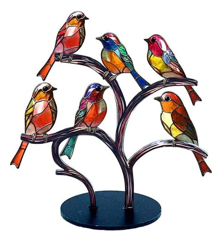 Decoración Mesa Pájaros Acrílico Estatua Coloridos Ornamento
