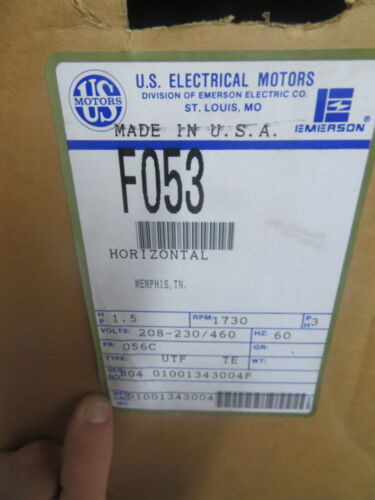 Nib U.s Motors F053 1.5hp 1730rpm Utf-te 056c Frame Moto Ssa