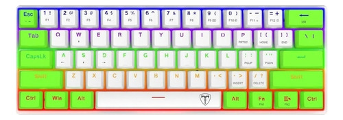 Teclado Mecanico T-dagger Arena Rainbow Blanco-green Brown S Color del teclado Blanco/Verde Idioma Inglés US