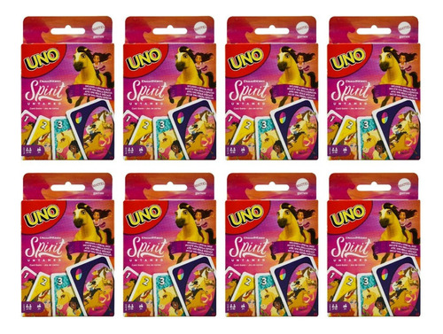 Spirit Uno Juego De Mesa Pack 8 Pz Dreamworks Mattel