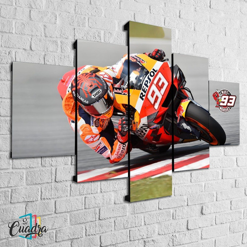 Cuadro Mark Marquez Moto Decorativo Moderno Poliliptico 