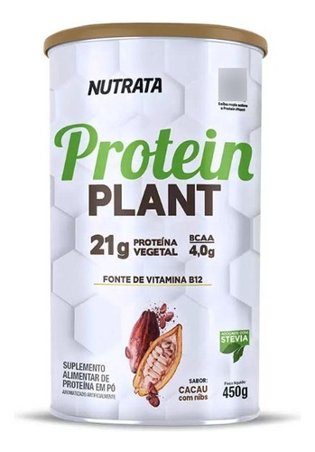 Protein Plant 21g Proteina Vegetal 450g - Nutrata Sabor Cacau
