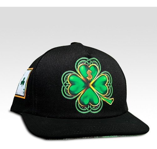 Gorra Trebol De La Suerte Dinero Verde Snapback Visera Plana