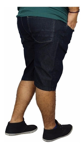 Imagem 4 de 5 de Bermuda Plus Size Masculina Jeans Black Com Lycra Tamanho Grande Pronta Entrega Perfeita Reforçada Linda