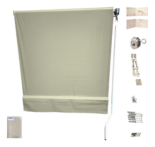 Toldo Modelo Cortina Com Tubos Completo 2,50x2,00 Varanda