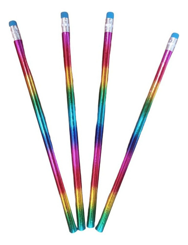 Lapiz Negro Grafito Pack X 4 Con Goma Exterior Multicolor