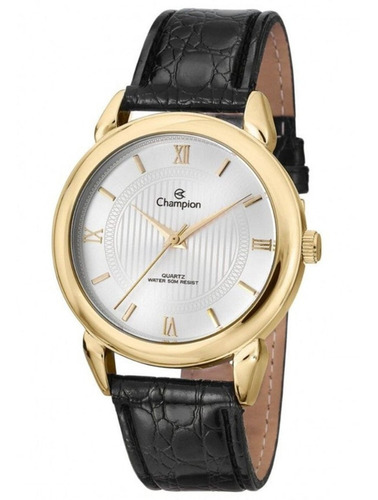 Relogio Masculino Dourado Champion Pulseira Couro Original