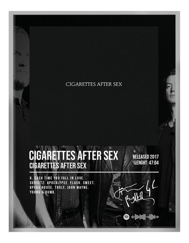 Cuadro Cigarettes After Sex Album Music Firma C/marco 60x50