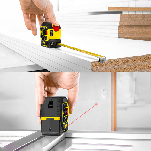 Kit 2pz Flexometro Medidor De Distancia Digital Con Laser