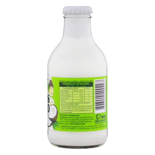 Imagem 2 de 2 de Leite de Coco Mais Coco Vidro 200ml