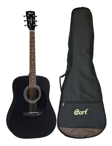 Guitarra Acustica Cort Ad810 Bks Con Funda Cort