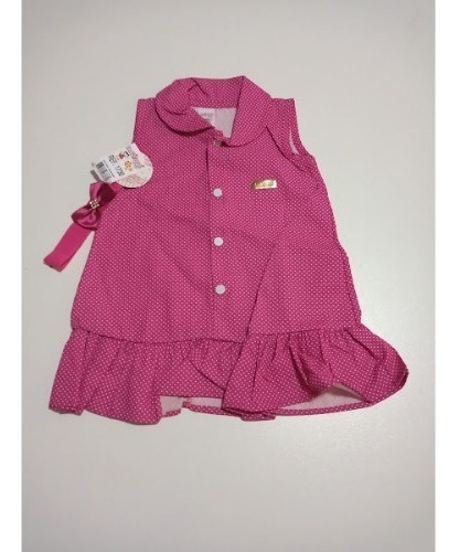 Vestido Em Poliester Com Tiara  Para Bebes De 9 A 12 Meses