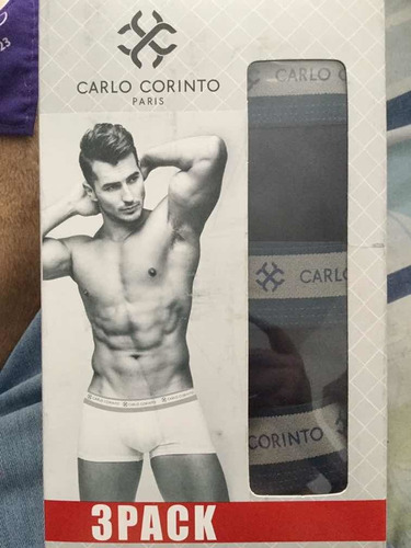 Paquete 3boxers Carlo Corinto Azules Medianos Nuevos | Envío gratis