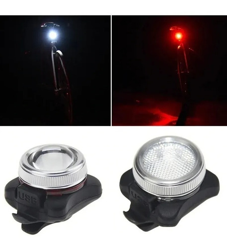 Luz Led Stop Trasera Para Bicicleta Recargable Usb 5 Modos