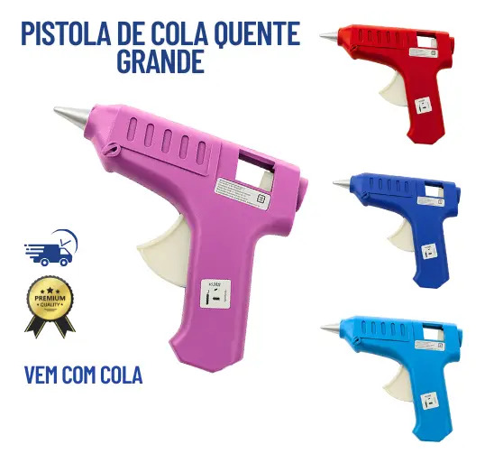 Pistola Cola Quente Artesanato Pequena Colorida