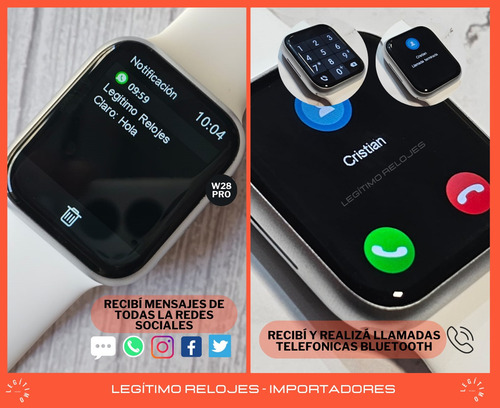 Imagen 6 de 10 de Reloj Inteligente Smartwatch W28 Pro Tope Gama Android Ios