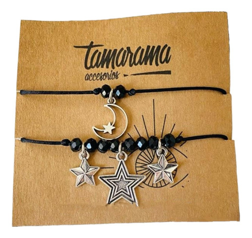 Pulseras Amistad Para Compartir Luna Y Estrellas X2 Unidades