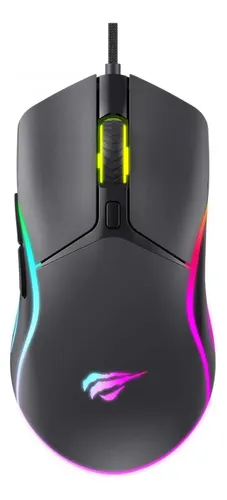 Mouse Gamer Havit Ms1029 7200 Dpi 6 Botões Rgb Preto