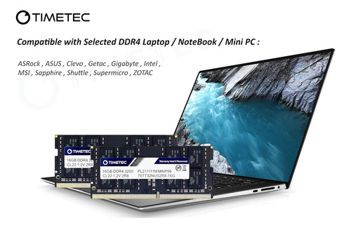 Kit Timetec De 32 Gb (2 X 16 Gb) Ddr4 3200 Mhz (ddr4-3200) P