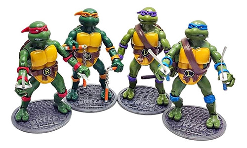 Tortugas Ninja Figuras Articuladas Coleccion  Con Accesorios