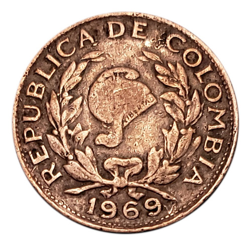 Moneda 5 Centavos 1969 Colombia Pieza 384