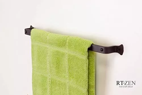 Soporte para toallas moderno con 6 toalleros, estante independiente negro  para baños, toallas de mano y cara, de metal