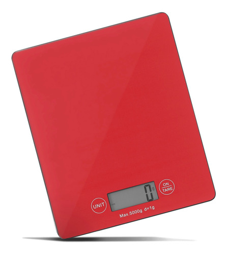 Bascula De Cocina Digital 5 Kilos Ommega Rojo - Ba2915