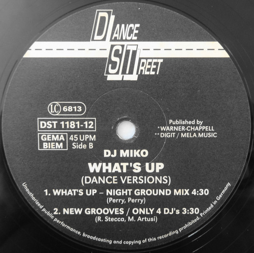 Dj Miko What's Up Dance Versions Disco Importado (Usado)